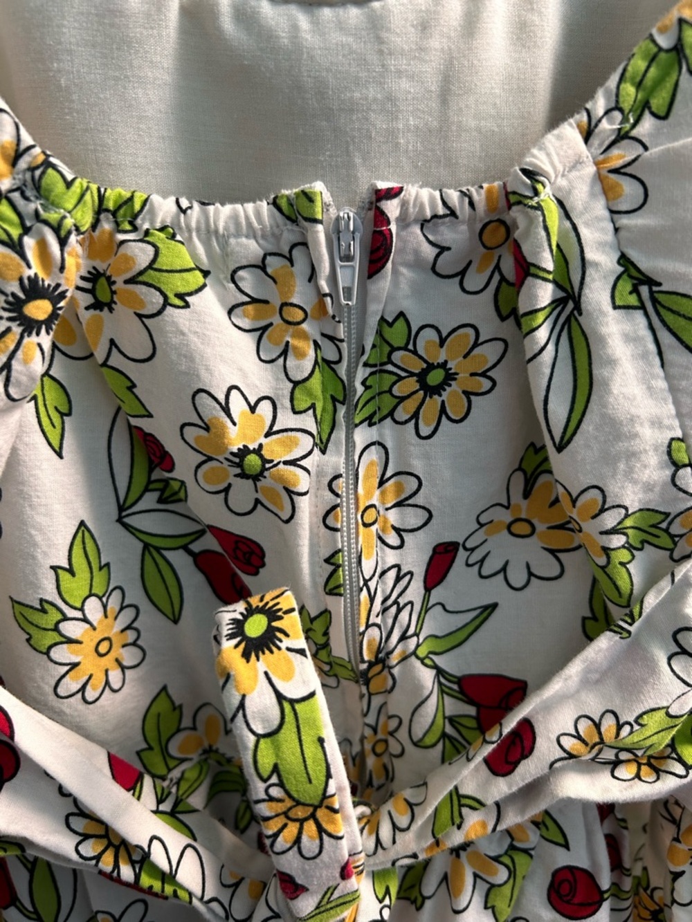 Cottagecore Floral Strawberry Sundress 100% Cotton - Picture 5 of 6